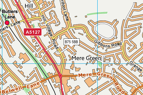 B75 5BB map - OS VectorMap District (Ordnance Survey)