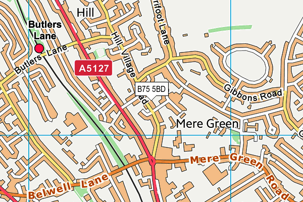 B75 5BD map - OS VectorMap District (Ordnance Survey)