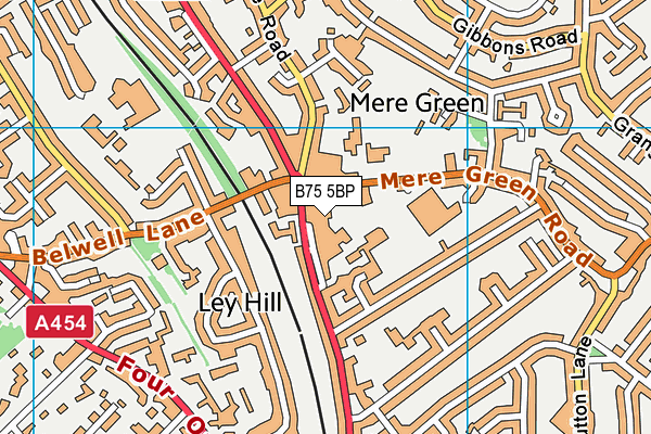 B75 5BP map - OS VectorMap District (Ordnance Survey)