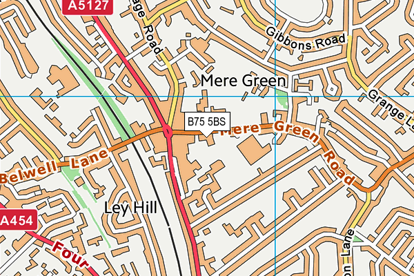 B75 5BS map - OS VectorMap District (Ordnance Survey)