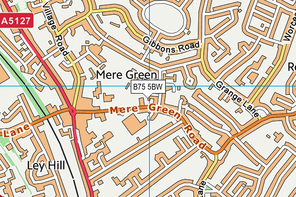 B75 5BW map - OS VectorMap District (Ordnance Survey)