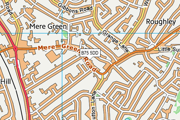 B75 5DD map - OS VectorMap District (Ordnance Survey)