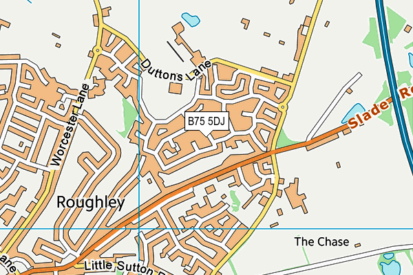 B75 5DJ map - OS VectorMap District (Ordnance Survey)
