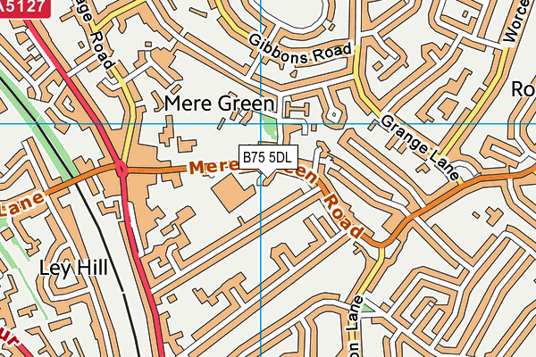 B75 5DL map - OS VectorMap District (Ordnance Survey)