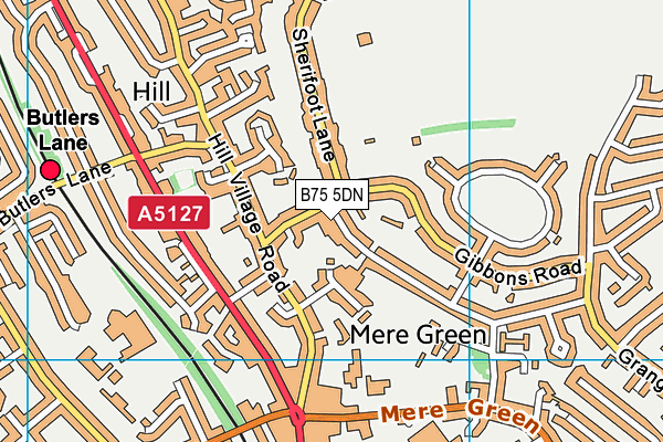 B75 5DN map - OS VectorMap District (Ordnance Survey)