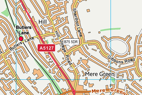 B75 5DR map - OS VectorMap District (Ordnance Survey)