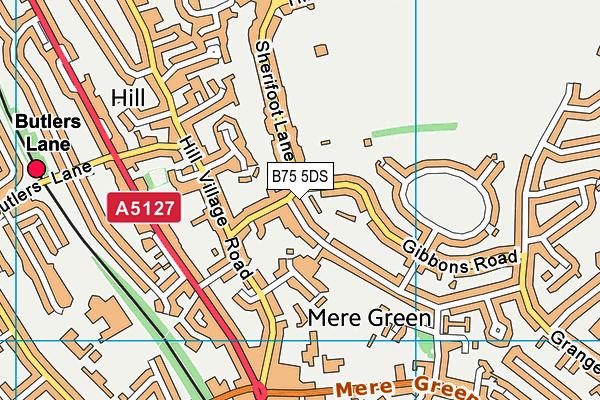 B75 5DS map - OS VectorMap District (Ordnance Survey)