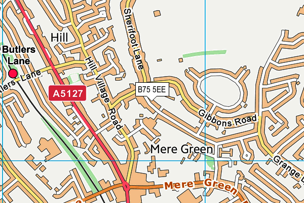 B75 5EE map - OS VectorMap District (Ordnance Survey)