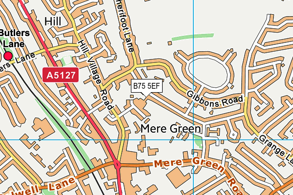 B75 5EF map - OS VectorMap District (Ordnance Survey)