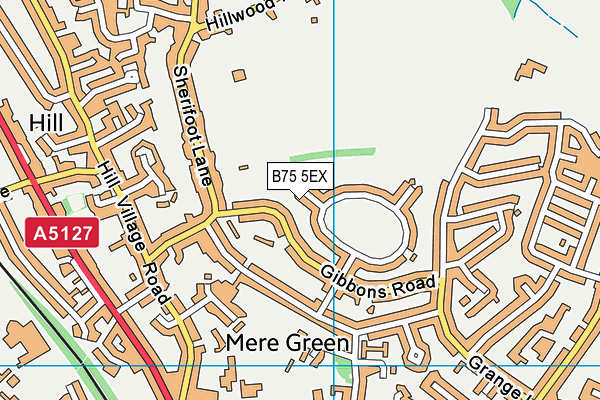 B75 5EX map - OS VectorMap District (Ordnance Survey)
