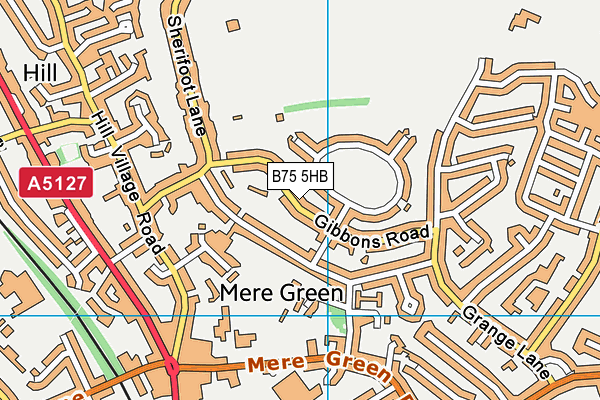 B75 5HB map - OS VectorMap District (Ordnance Survey)