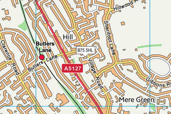 B75 5HL map - OS VectorMap District (Ordnance Survey)