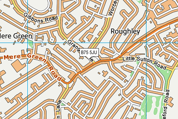 B75 5JU map - OS VectorMap District (Ordnance Survey)