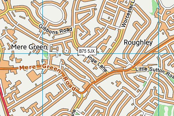 B75 5JX map - OS VectorMap District (Ordnance Survey)