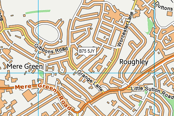 B75 5JY map - OS VectorMap District (Ordnance Survey)