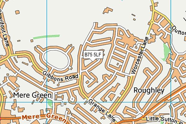 B75 5LF map - OS VectorMap District (Ordnance Survey)