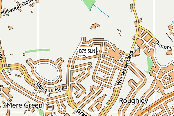 B75 5LN map - OS VectorMap District (Ordnance Survey)