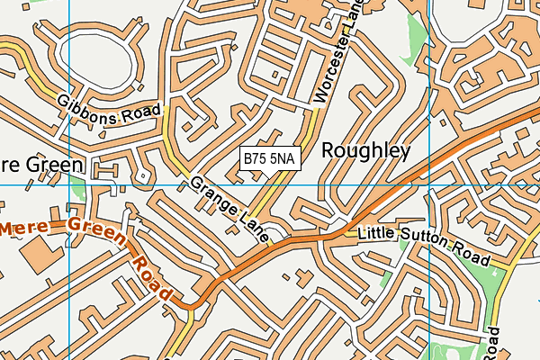 B75 5NA map - OS VectorMap District (Ordnance Survey)