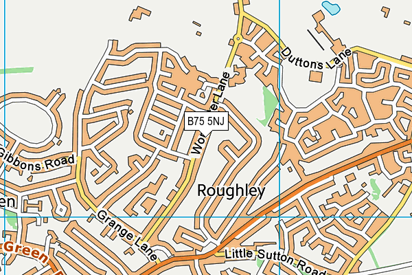 B75 5NJ map - OS VectorMap District (Ordnance Survey)