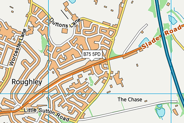 B75 5PD map - OS VectorMap District (Ordnance Survey)