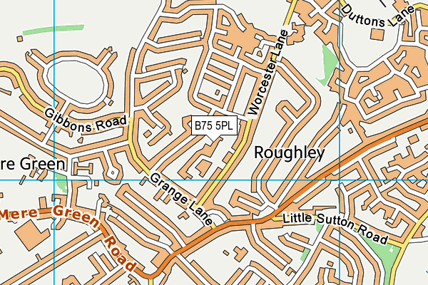 B75 5PL map - OS VectorMap District (Ordnance Survey)
