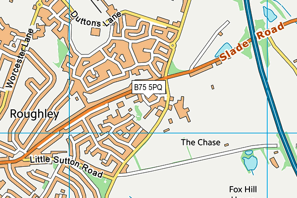 B75 5PQ map - OS VectorMap District (Ordnance Survey)