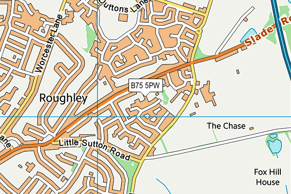 B75 5PW map - OS VectorMap District (Ordnance Survey)