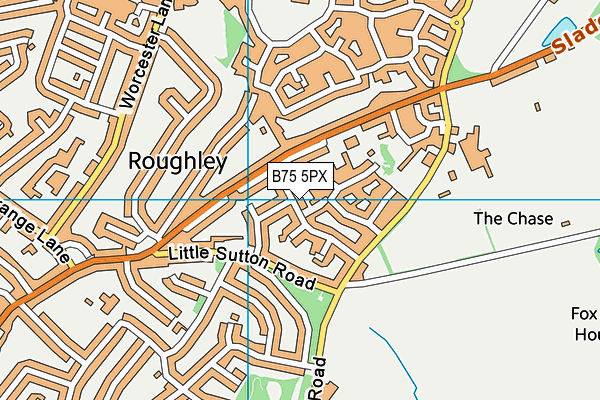 B75 5PX map - OS VectorMap District (Ordnance Survey)