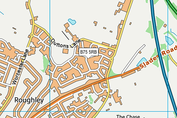 B75 5RB map - OS VectorMap District (Ordnance Survey)