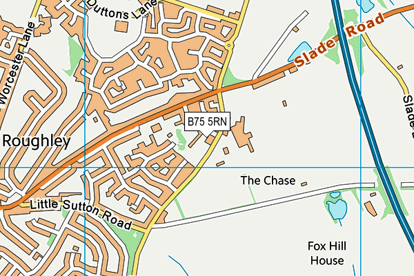 B75 5RN map - OS VectorMap District (Ordnance Survey)