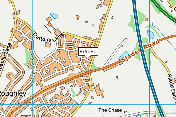 B75 5RU map - OS VectorMap District (Ordnance Survey)