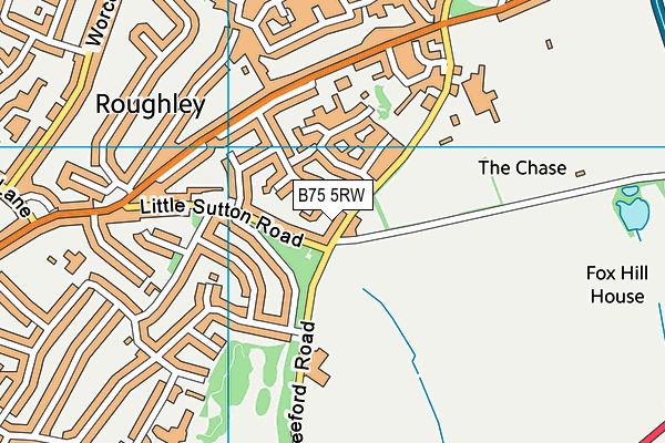 B75 5RW map - OS VectorMap District (Ordnance Survey)