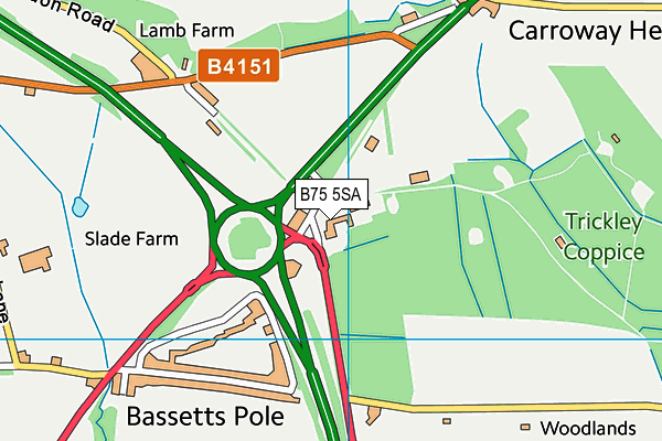 B75 5SA map - OS VectorMap District (Ordnance Survey)
