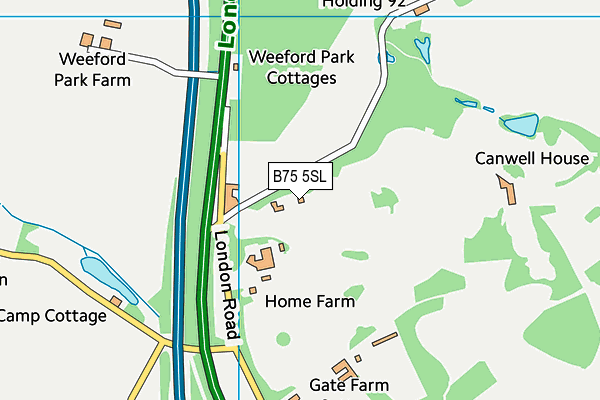 B75 5SL map - OS VectorMap District (Ordnance Survey)