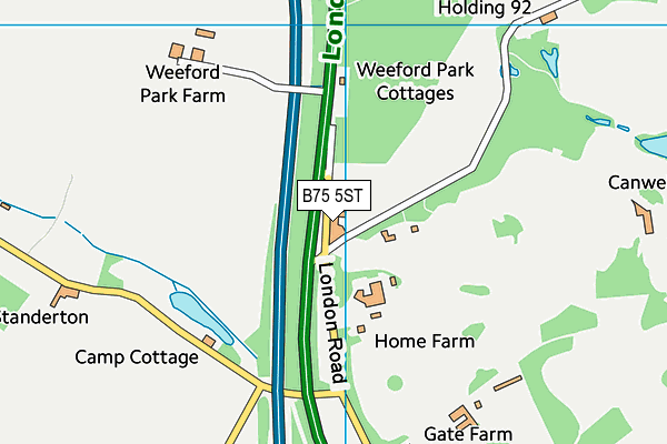 B75 5ST map - OS VectorMap District (Ordnance Survey)