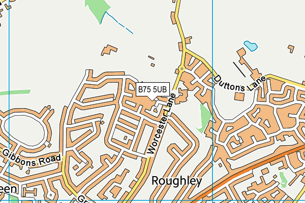 B75 5UB map - OS VectorMap District (Ordnance Survey)