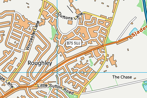 B75 5UJ map - OS VectorMap District (Ordnance Survey)