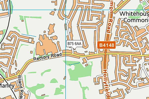 B75 6AA map - OS VectorMap District (Ordnance Survey)