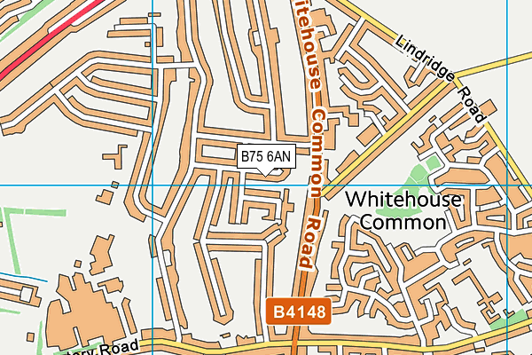 B75 6AN map - OS VectorMap District (Ordnance Survey)