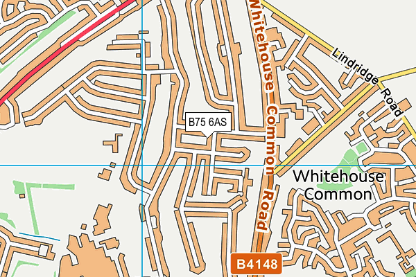 B75 6AS map - OS VectorMap District (Ordnance Survey)