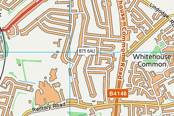 B75 6AU map - OS VectorMap District (Ordnance Survey)