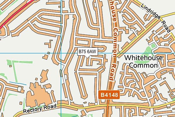 B75 6AW map - OS VectorMap District (Ordnance Survey)