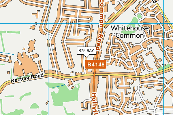 B75 6AY map - OS VectorMap District (Ordnance Survey)