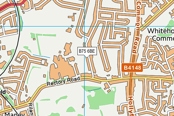 B75 6BE map - OS VectorMap District (Ordnance Survey)