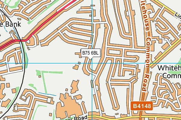 B75 6BL map - OS VectorMap District (Ordnance Survey)