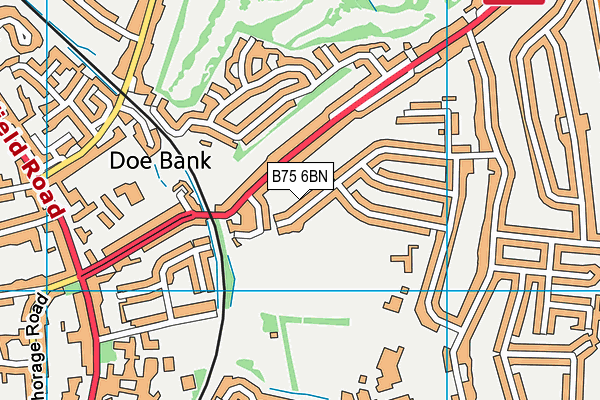 B75 6BN map - OS VectorMap District (Ordnance Survey)