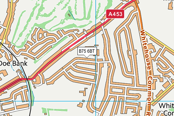 B75 6BT map - OS VectorMap District (Ordnance Survey)