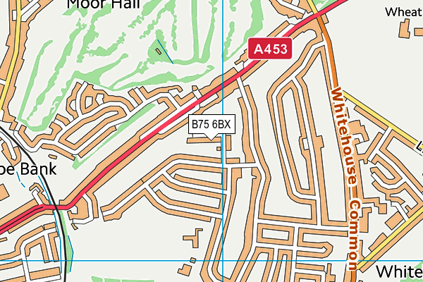 B75 6BX map - OS VectorMap District (Ordnance Survey)