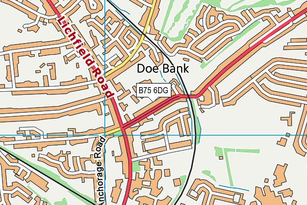B75 6DG map - OS VectorMap District (Ordnance Survey)