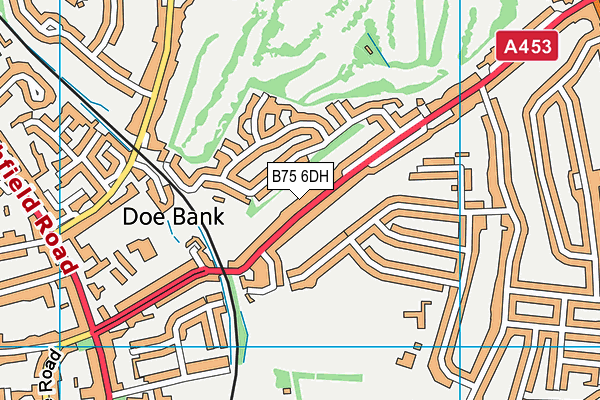 B75 6DH map - OS VectorMap District (Ordnance Survey)